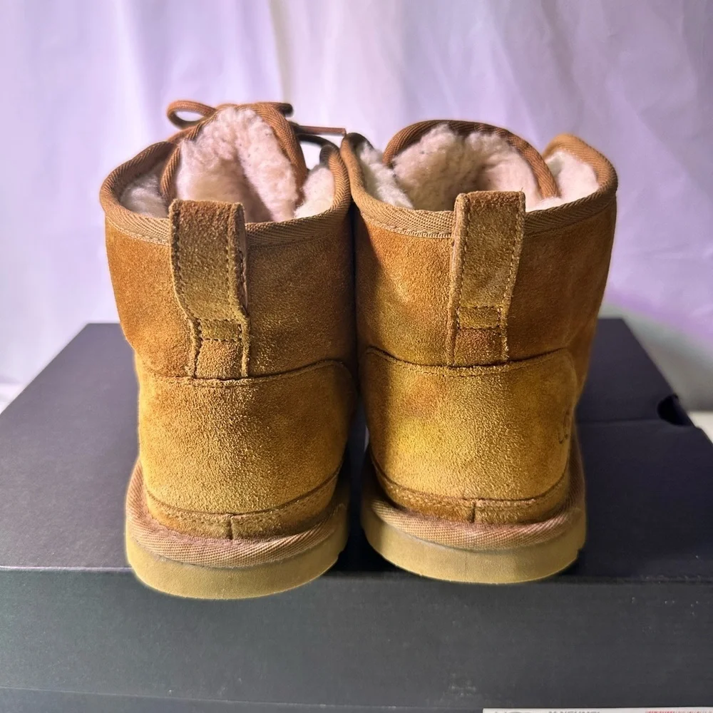 UGG Chestnut Suede Lace-Up Boots